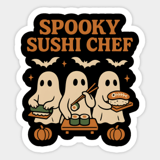 Spooky Sushi Chef Ghost Halloween Shirt | Funny Foodie Gift Sticker